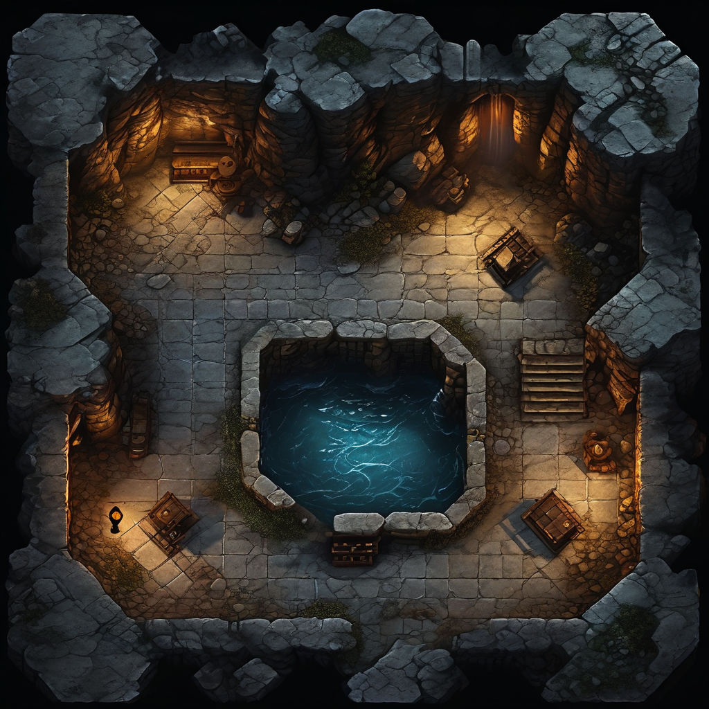 Top-down tabletop battlemap by Rafael Leal - Playground