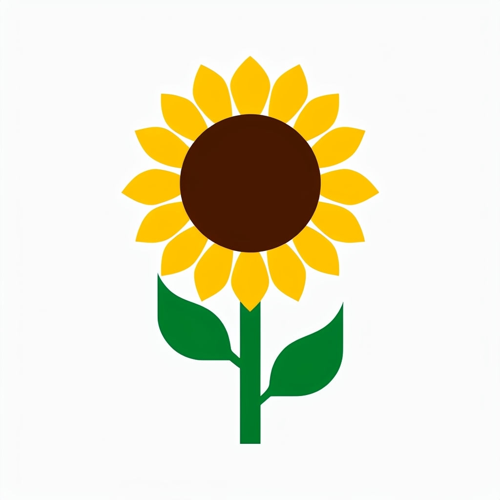 Bold Minimalist Sunflower Illustration for Mother's Day Sticker