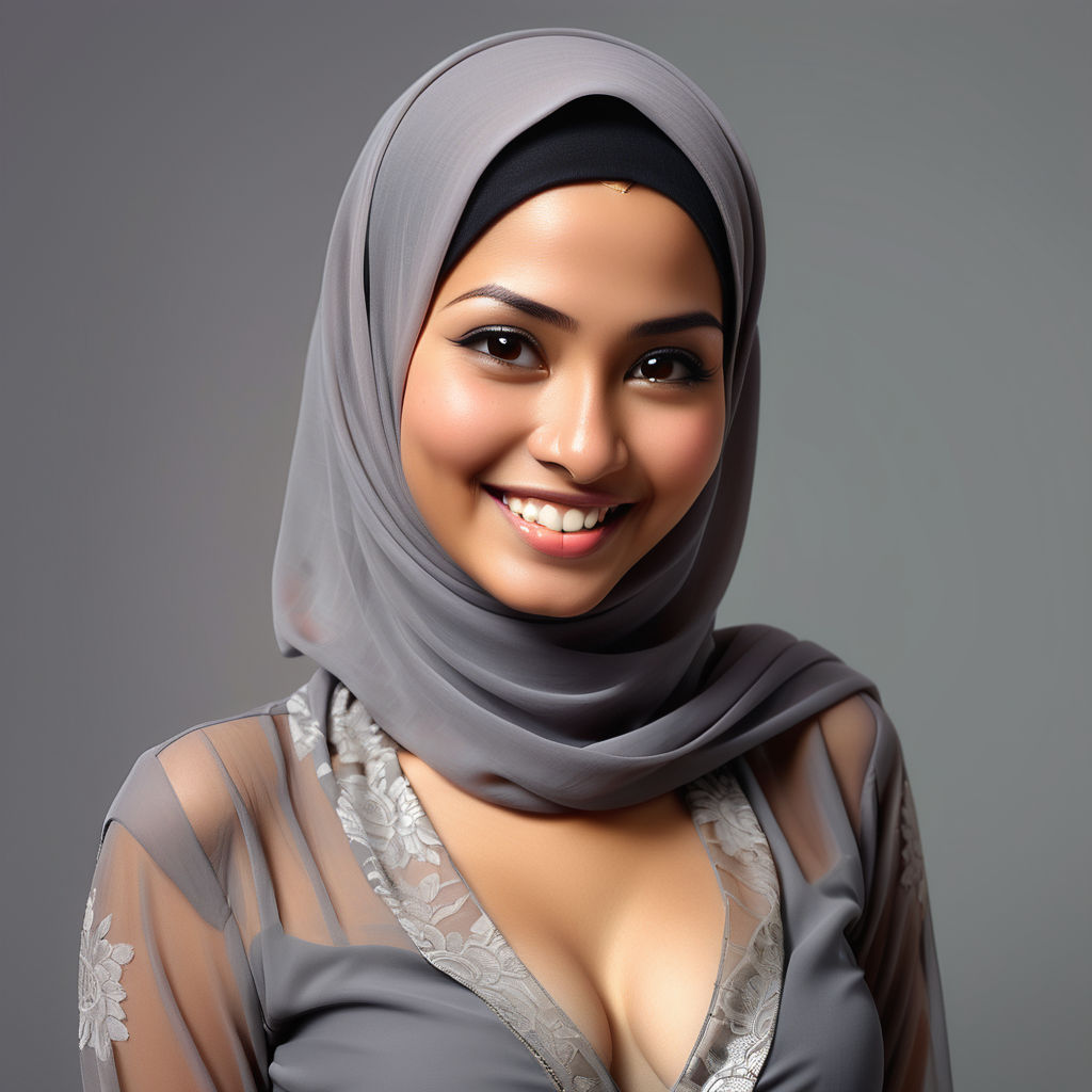 Beautiful sexy Malay girl in tudung. Full body head to feet. Large breasts