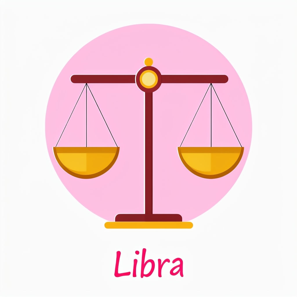 Minimalist Libra Zodiac Sign Illustration with Playful Font Mug