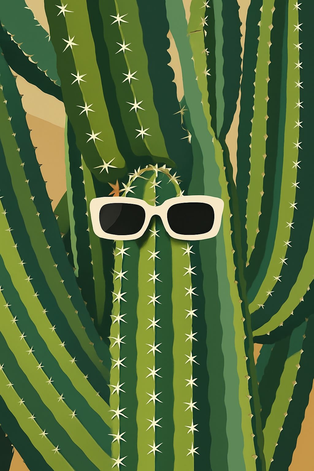 Whimsical Cactus with Sunglasses Playful Illustration Phone Case Cover