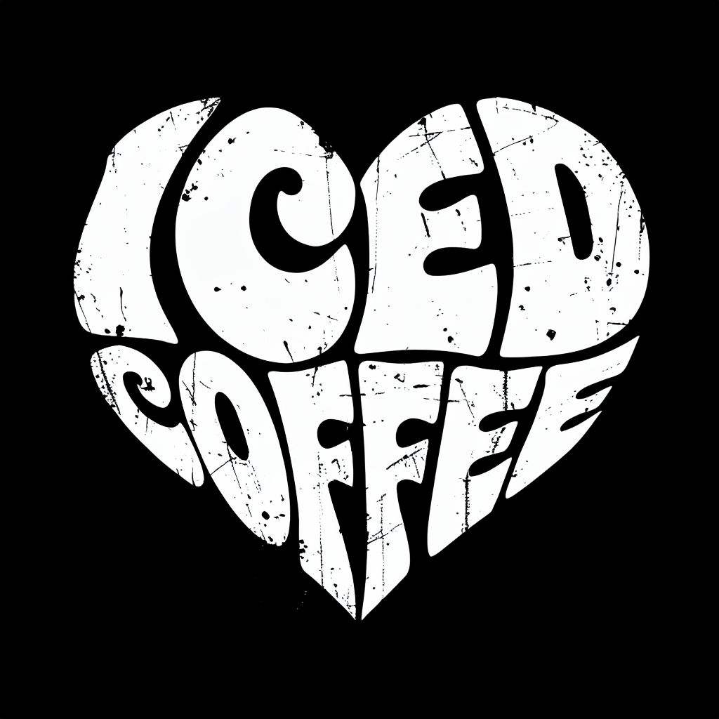 Iced Coffee Heart Graphic Design T-Shirt