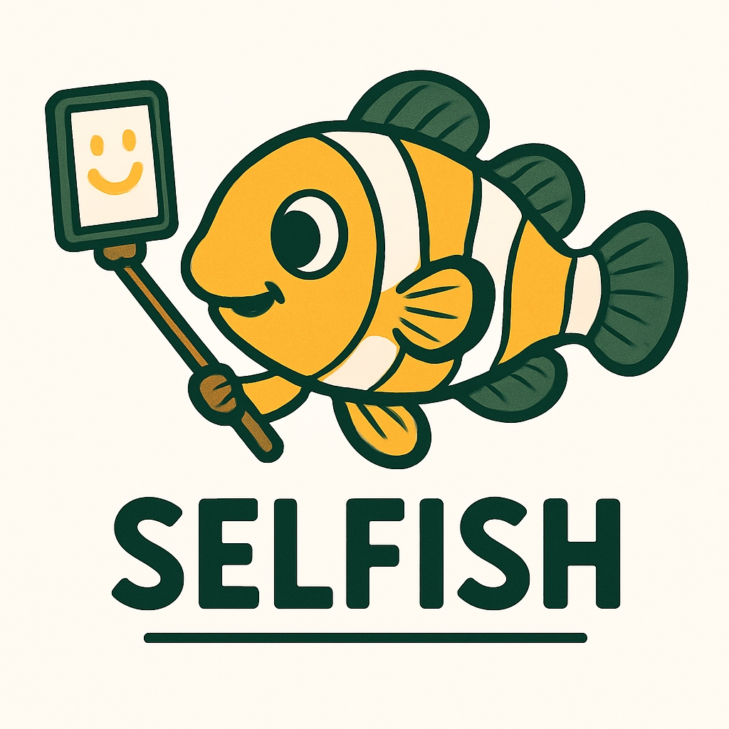 Playful Clownfish Selfie Cartoon Illustration Sticker