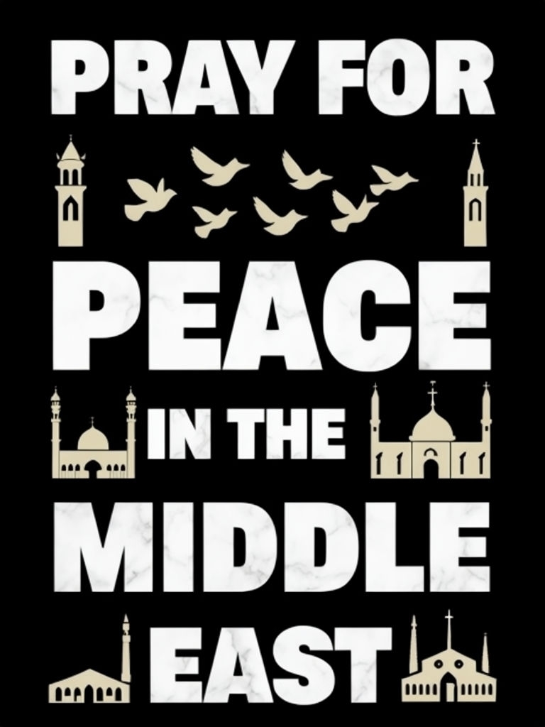 Pray for Peace in the Middle East Graphic Design Poster