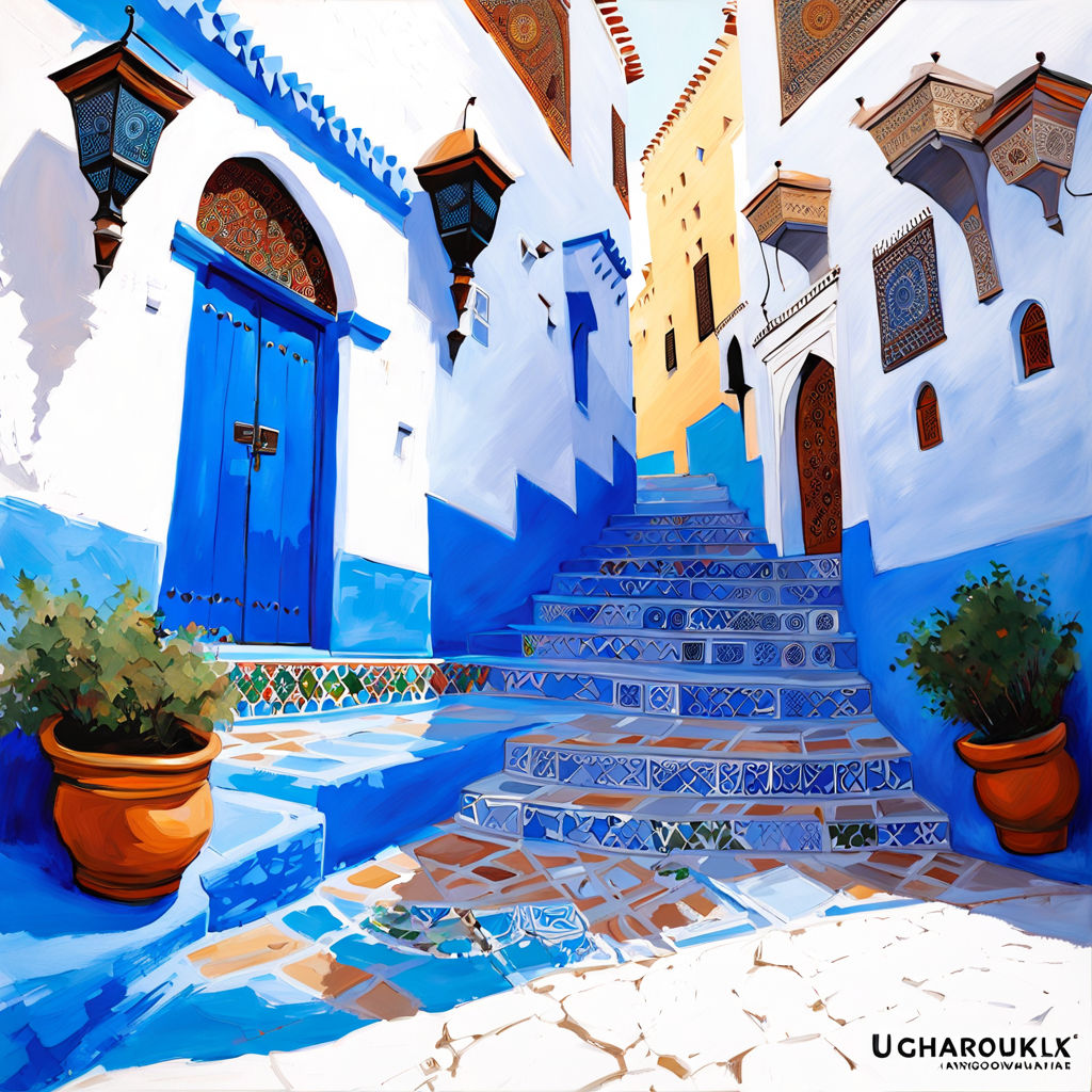 Make a 9:16 vertical painting of this image following the st... by ...