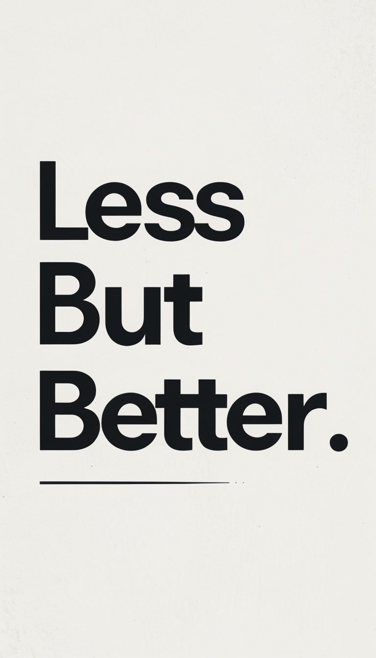 Minimalistic 'Less But Better' Typography Poster Design