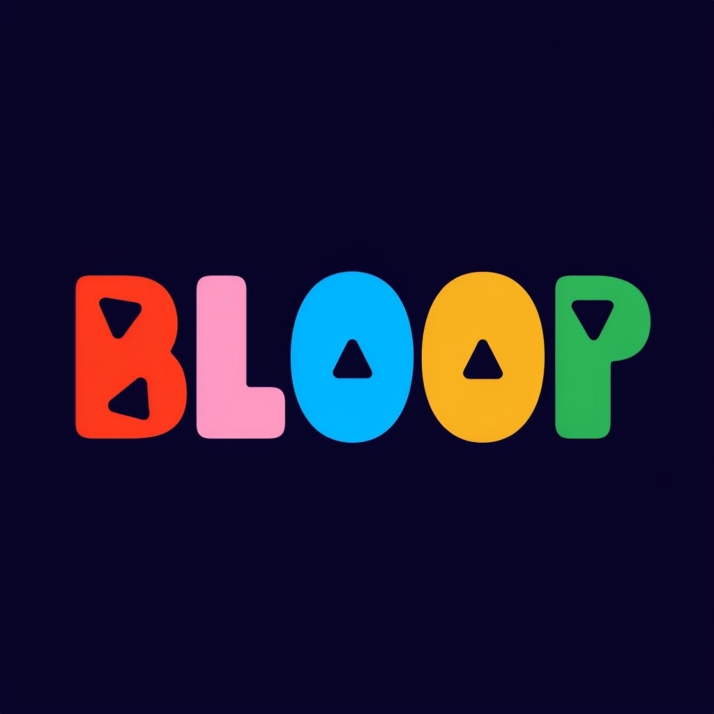 Colorful Minimalist Bloop Typography Design Logo