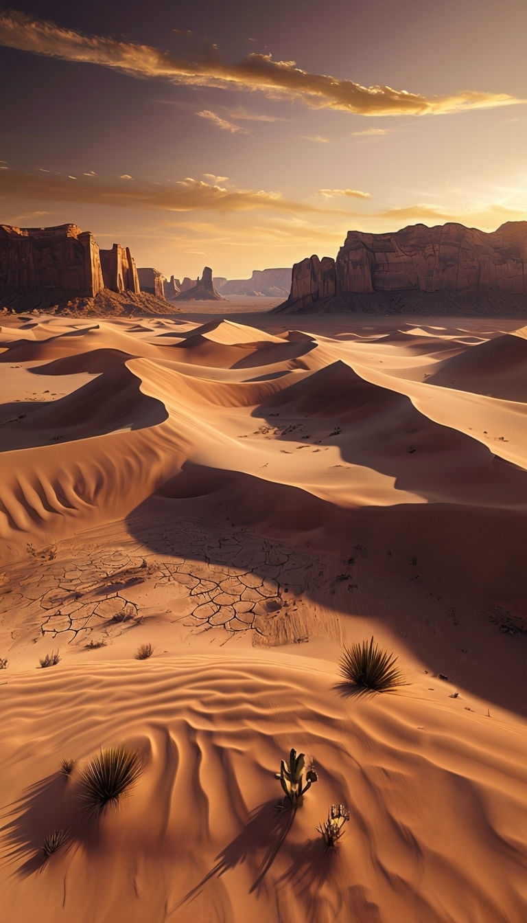 Stunning Desert Landscape at Golden Hour Art