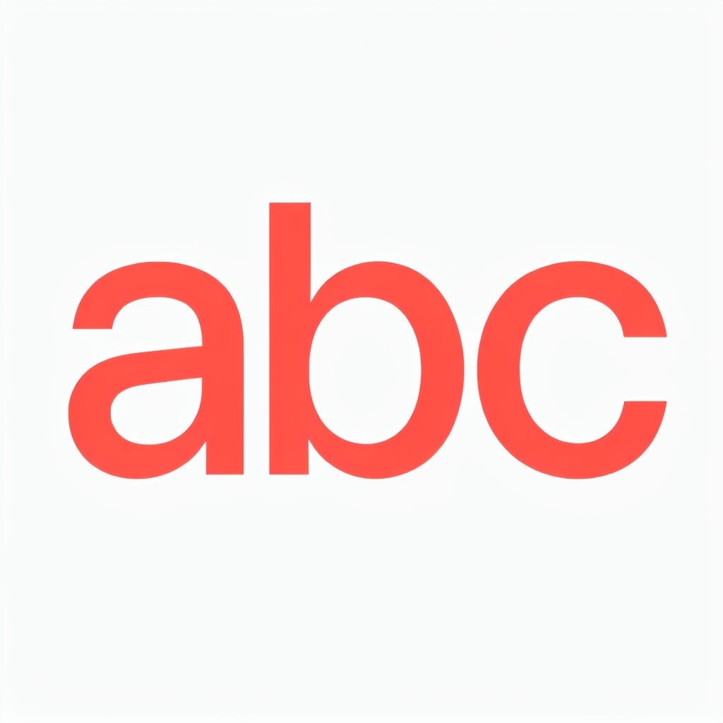 Minimalist Coral Red 'abc' Text Design Logo