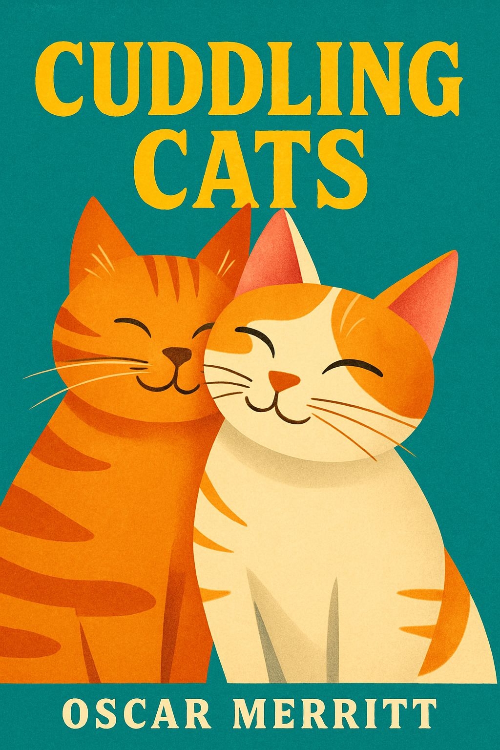 Cuddling Cats Whimsical Book Cover Illustration for eBook Cover