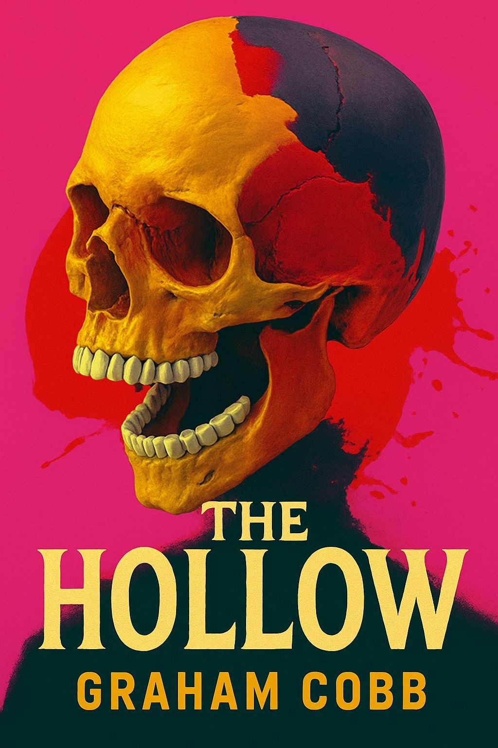 Vibrant Skull Illustration for The Hollow by Graham Cobb EBook Cover