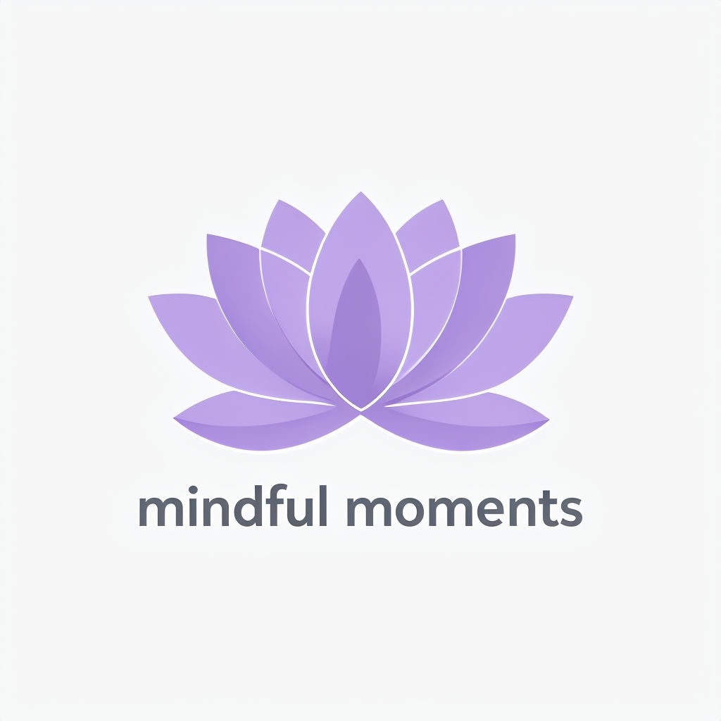 Minimalist Lavender Lotus Mindful Moments Logo