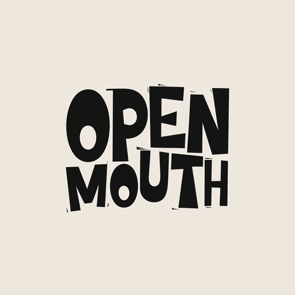 Bold Open Mouth Minimalist Graphic Design Logo