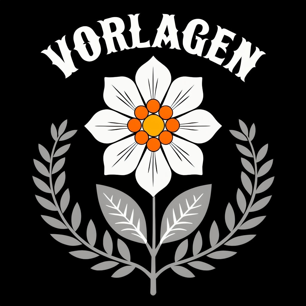 Stylized White Flower with Vintage Text Illustration T-shirt