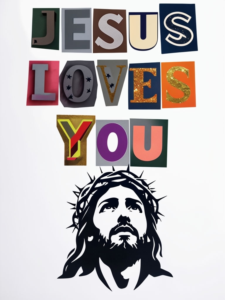 Inspirational Jesus Loves You Mixed Media Art Poster