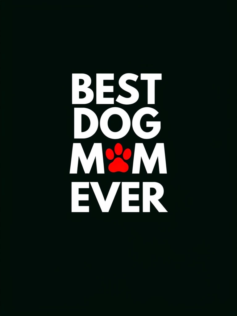 Best Dog Mom Ever Minimalist Design T-Shirt
