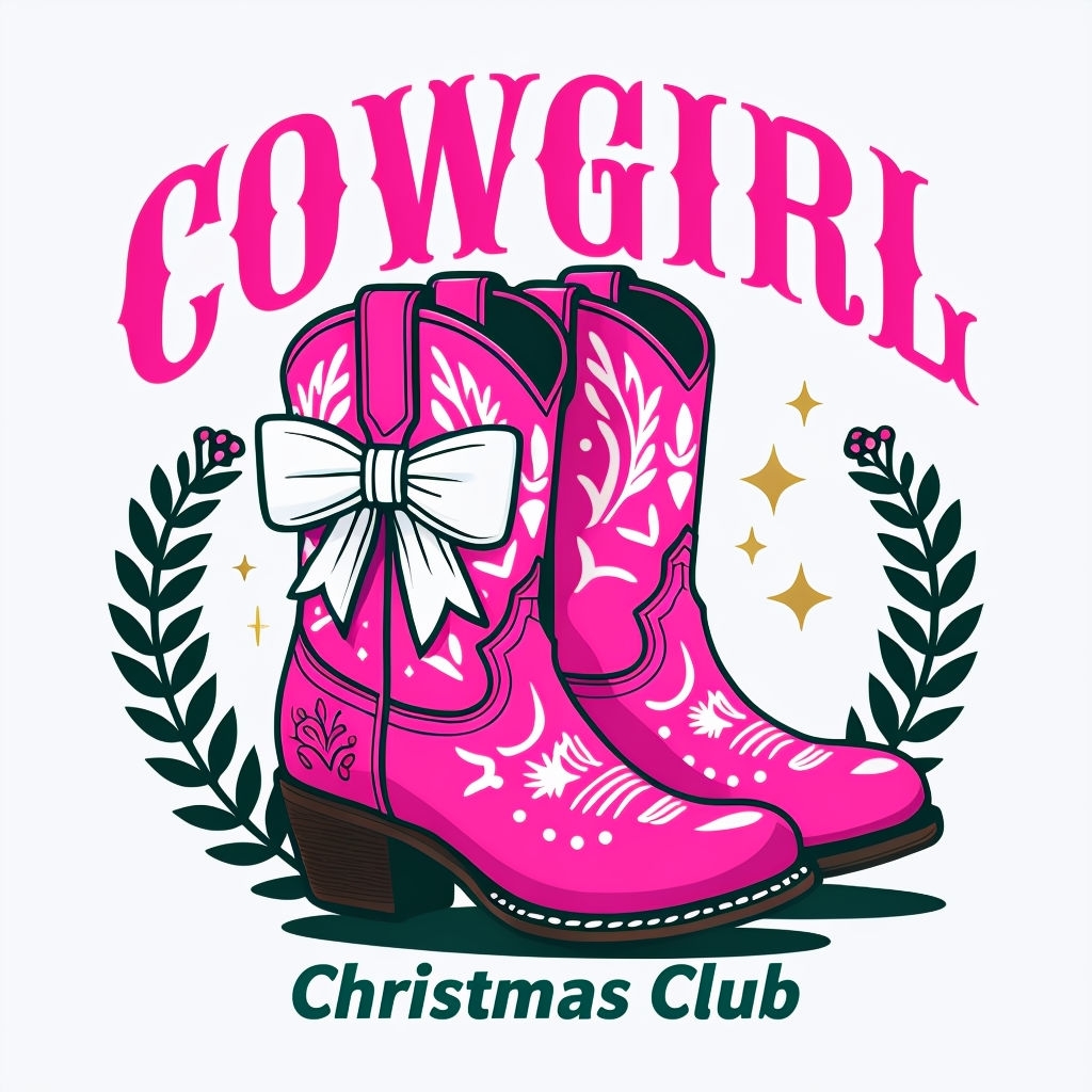 Bright Pink Cowgirl Boots with Floral Patterns and Festive Design Mug