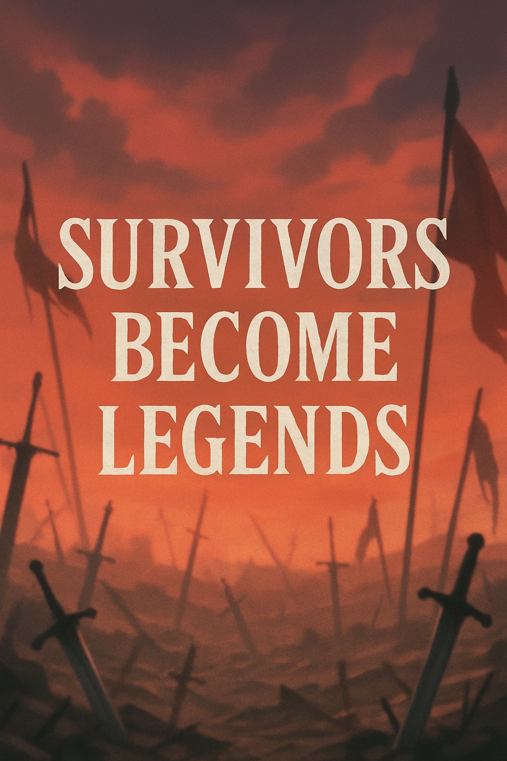 Survivors Become Legends Dramatic Inspirational Illustration Mobile Wallpaper