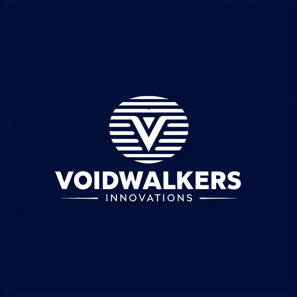 Modern Minimalist VOIDWALKERS Logo Design on Navy Background Logo