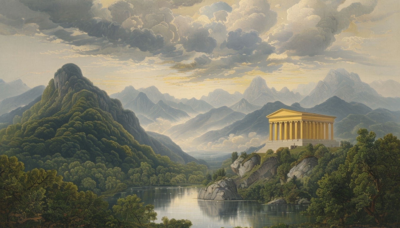 Tranquil 19th-Century Romantic Landscape Art for Virtual Backgrounds