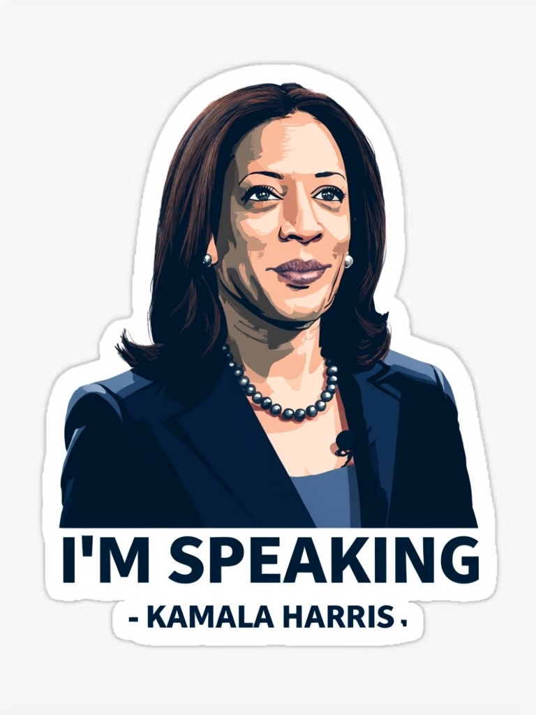 Kamala Harris I'm Speaking Empowering Illustration Sticker