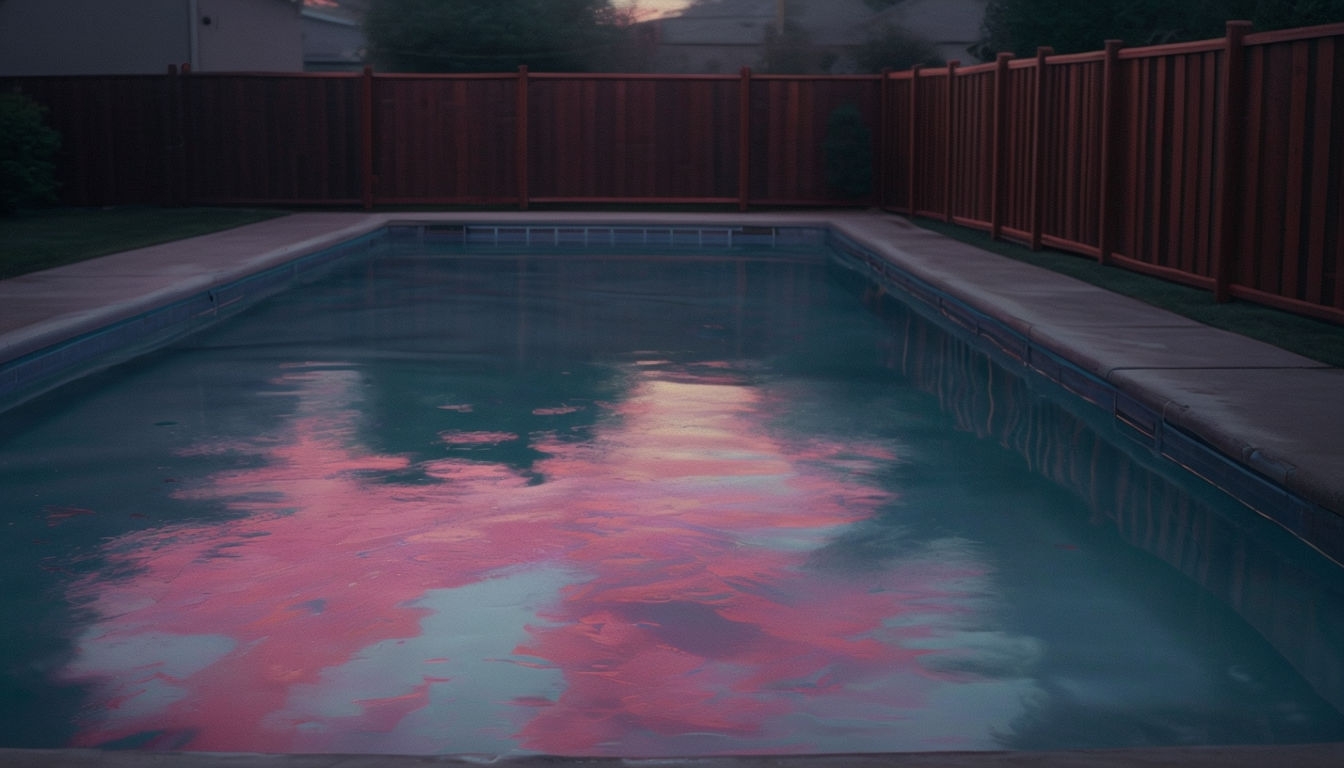 Serene Baroque Twilight Swimming Pool Reflection Virtual Background