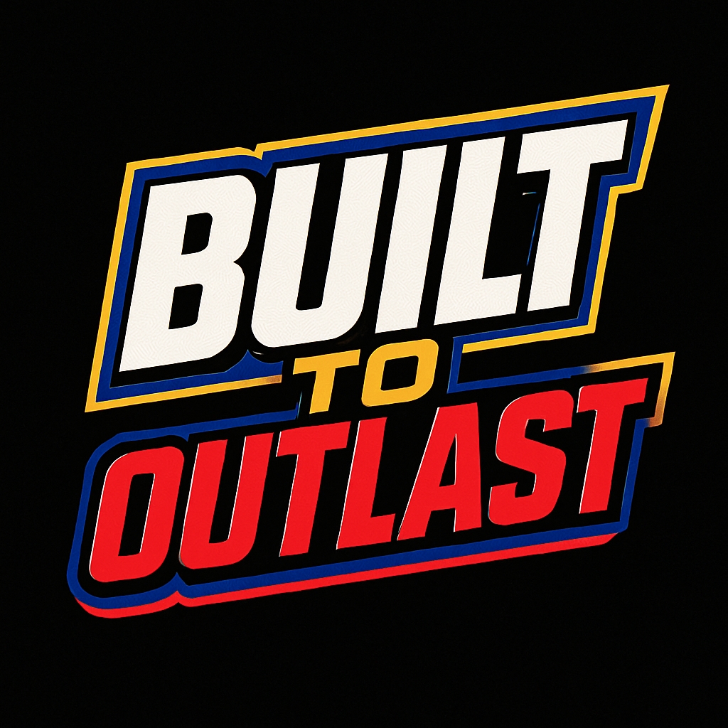 Bold Built to Outlast Motivational Graphic T-Shirt