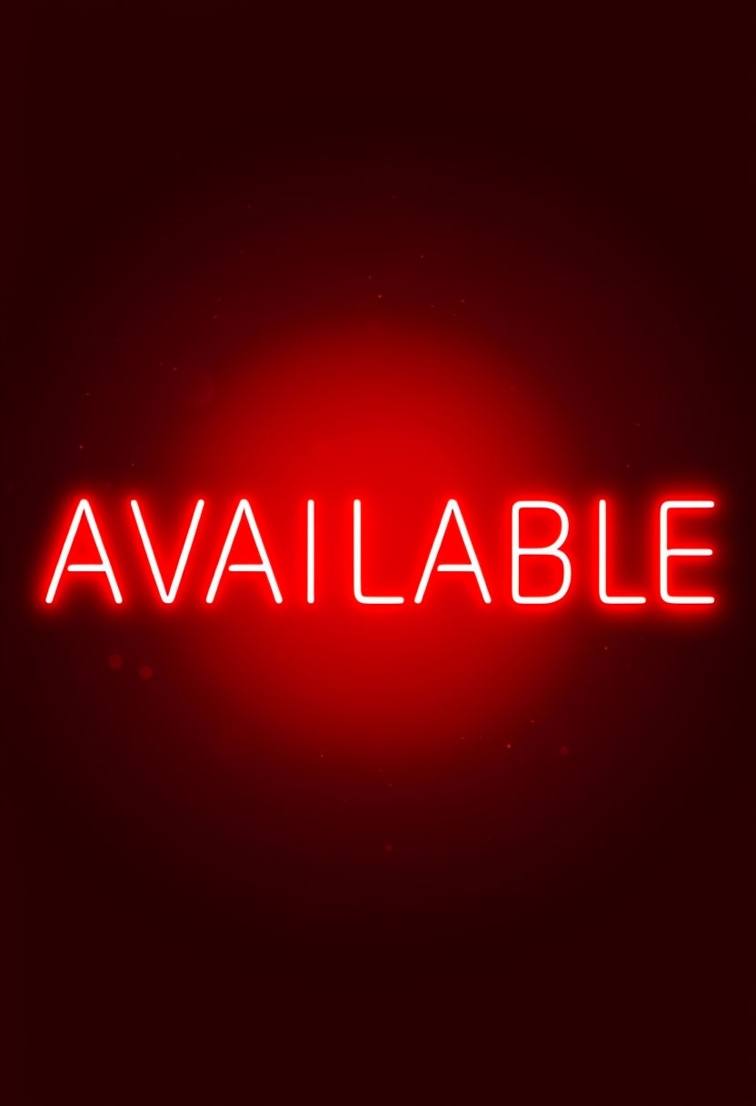 Bold Red Neon Available Typography Graphic Poster