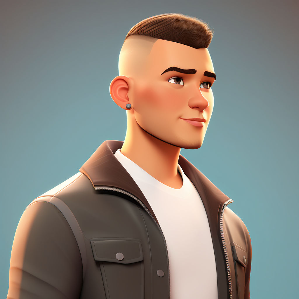 Animated style guy with a buzz cut fade haircut by Savannah Smith ...