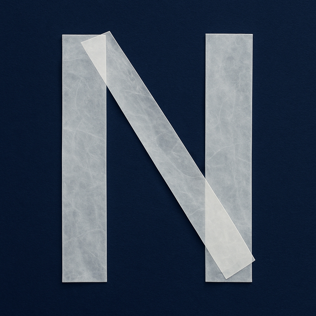Modern Minimalist Transparent Letter N Graphic Design Monogram