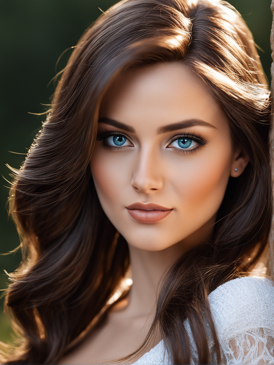 Realistic Women 26 years old with blue eyes brown hair by Damian ...