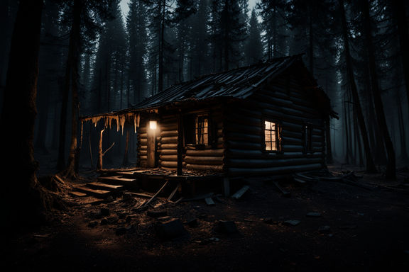 An old decrepit cabin at night by Raouf-Sama - Playground