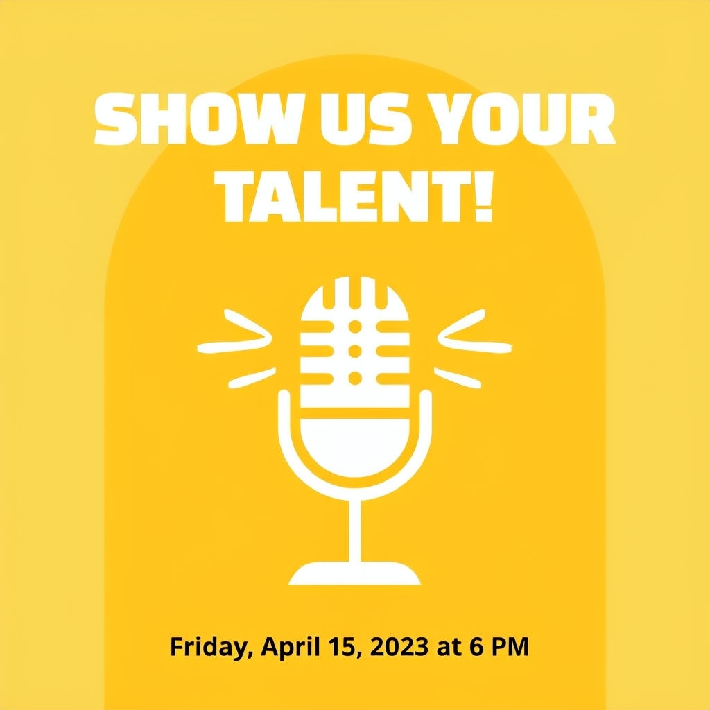 Show Us Your Talent Microphone Minimalist Poster