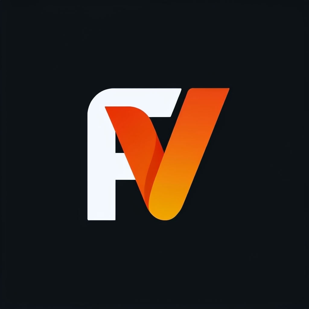 Modern Minimalist FV Logo Design with Autumn Gradient Colors Monogram