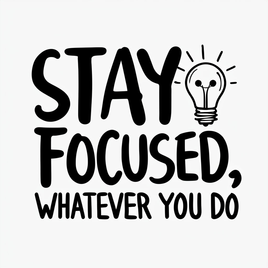 Stay Focused Motivational Handwritten Graphic Sticker