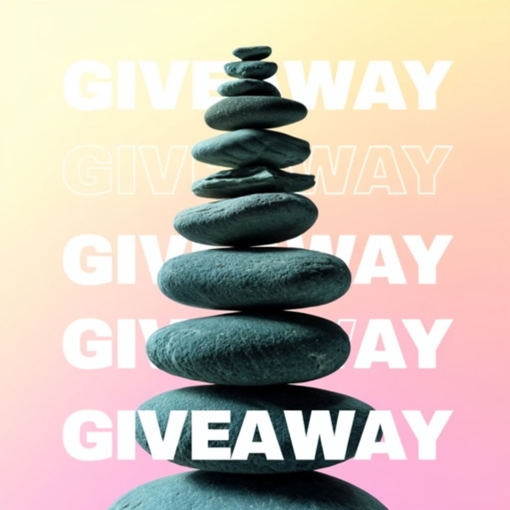Balanced Dark Teal Stones Giveaway Promotional Poster Social Media Post