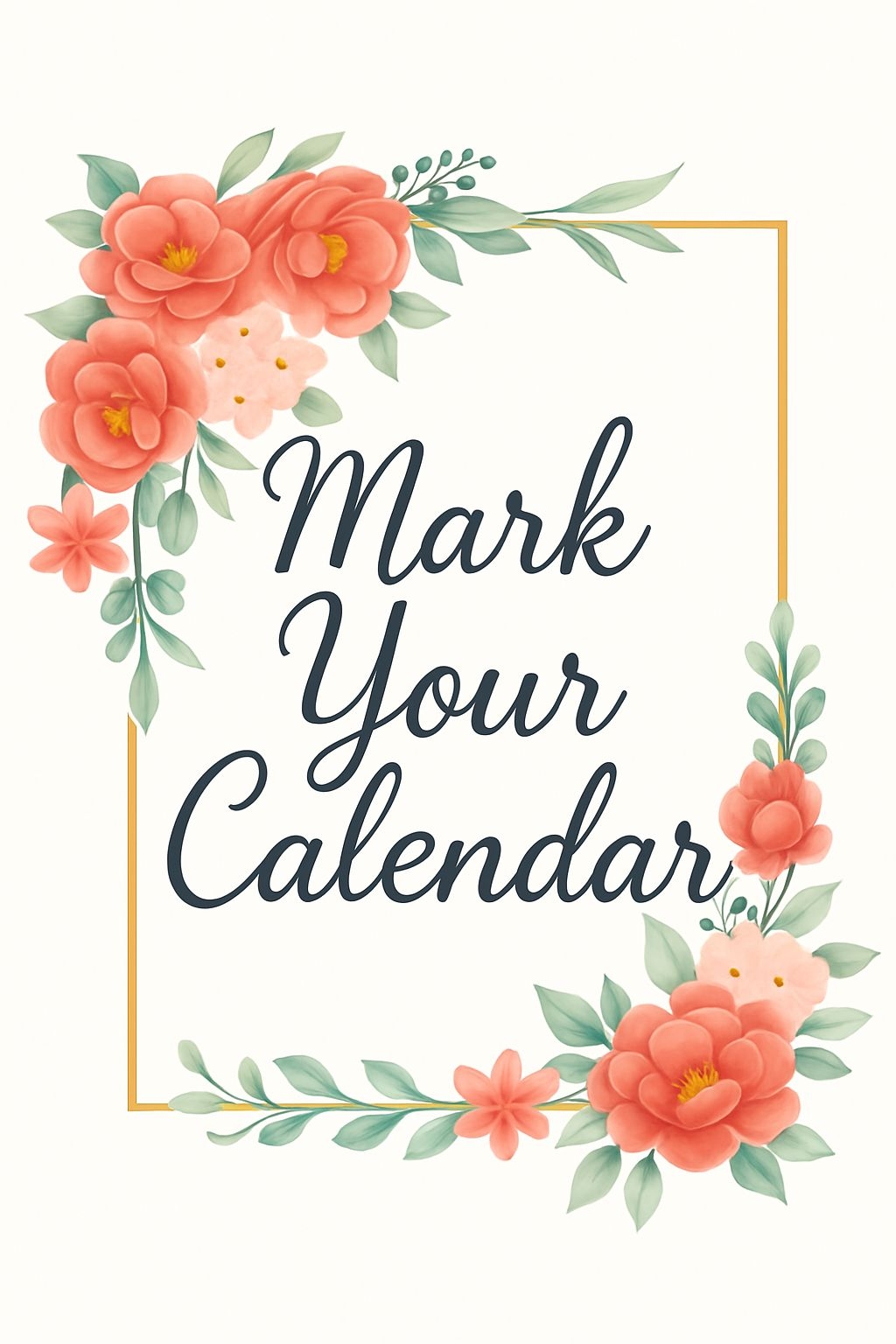 Elegant Floral Calendar Cover Design with Romantic Touch Card