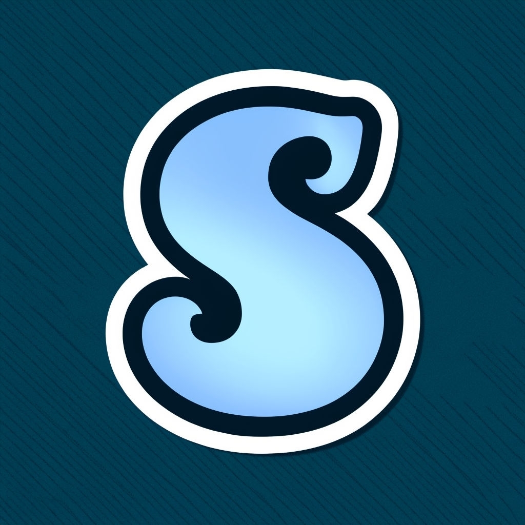 Stylish Retro-Futuristic Monogram 'S' with Gradient Design Monogram