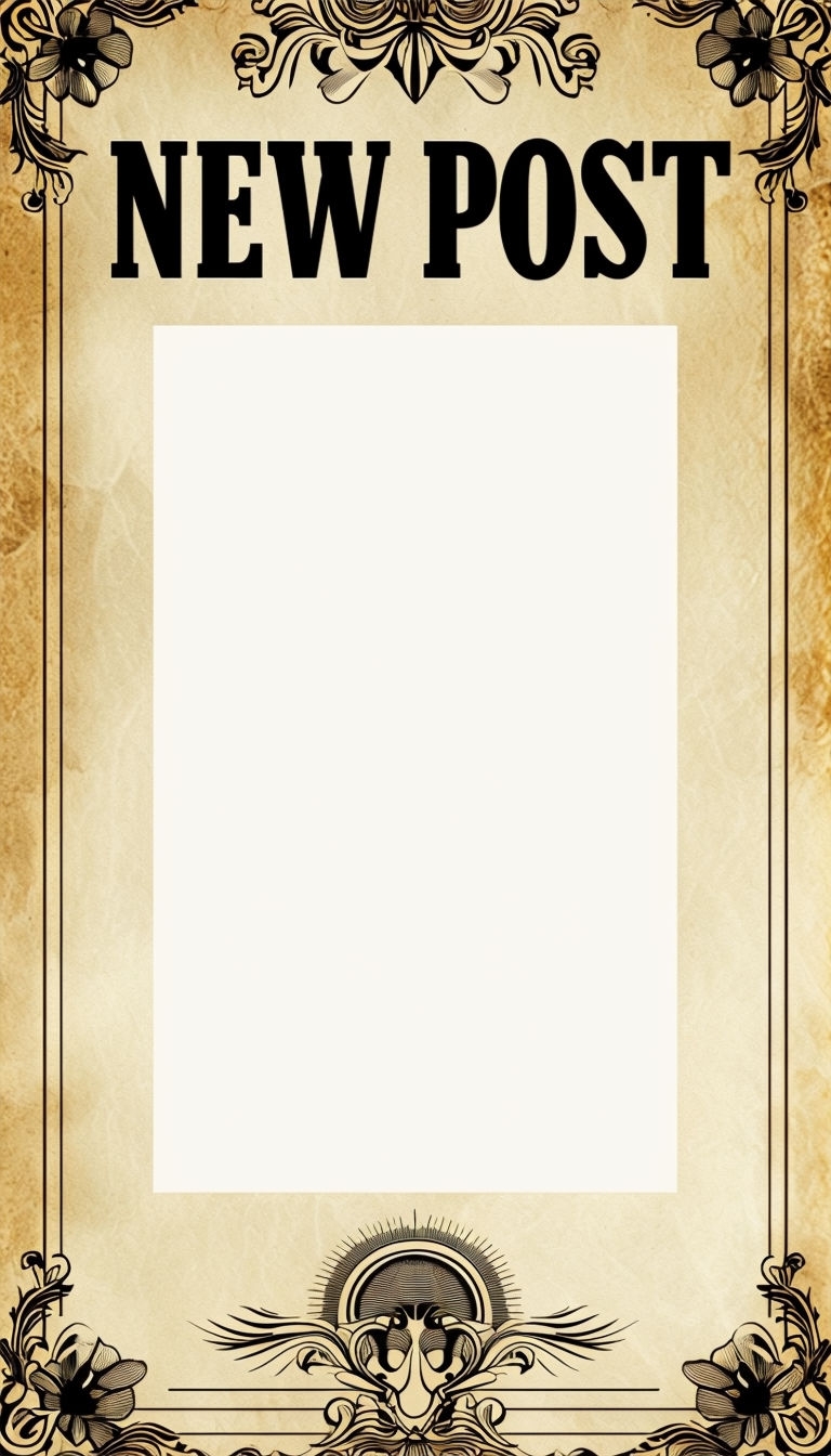 Vintage Newspaper Cover Layout for New Post Announcement Social Media Post