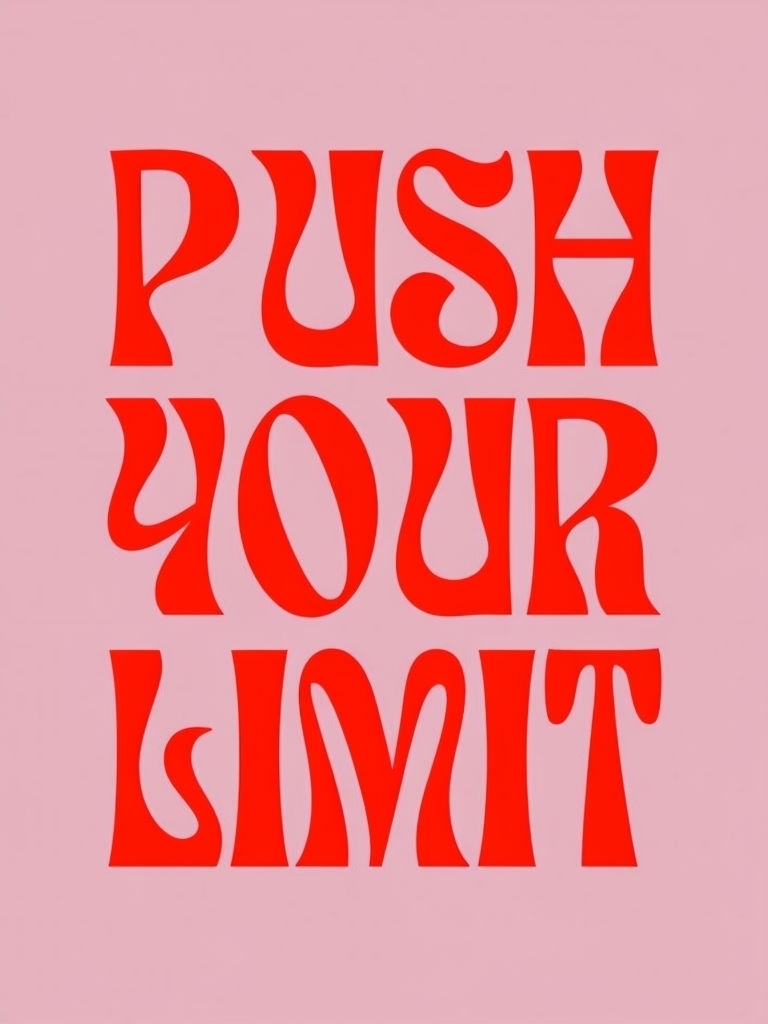 Vibrant 'Push Your Limit' Motivational Typography Poster