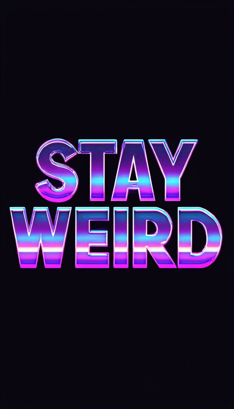 Vaporwave Stay Weird Typography Design Phone Case Cover