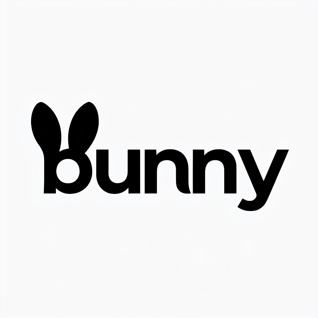 Playful Minimalist Bunny Typography Logo