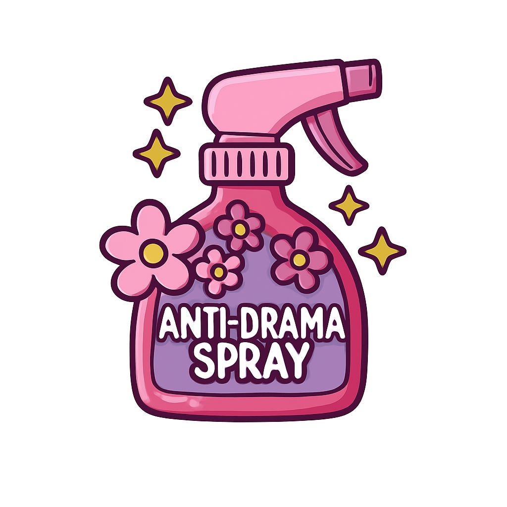 Whimsical Cartoon Anti-Drama Spray Bottle Illustration