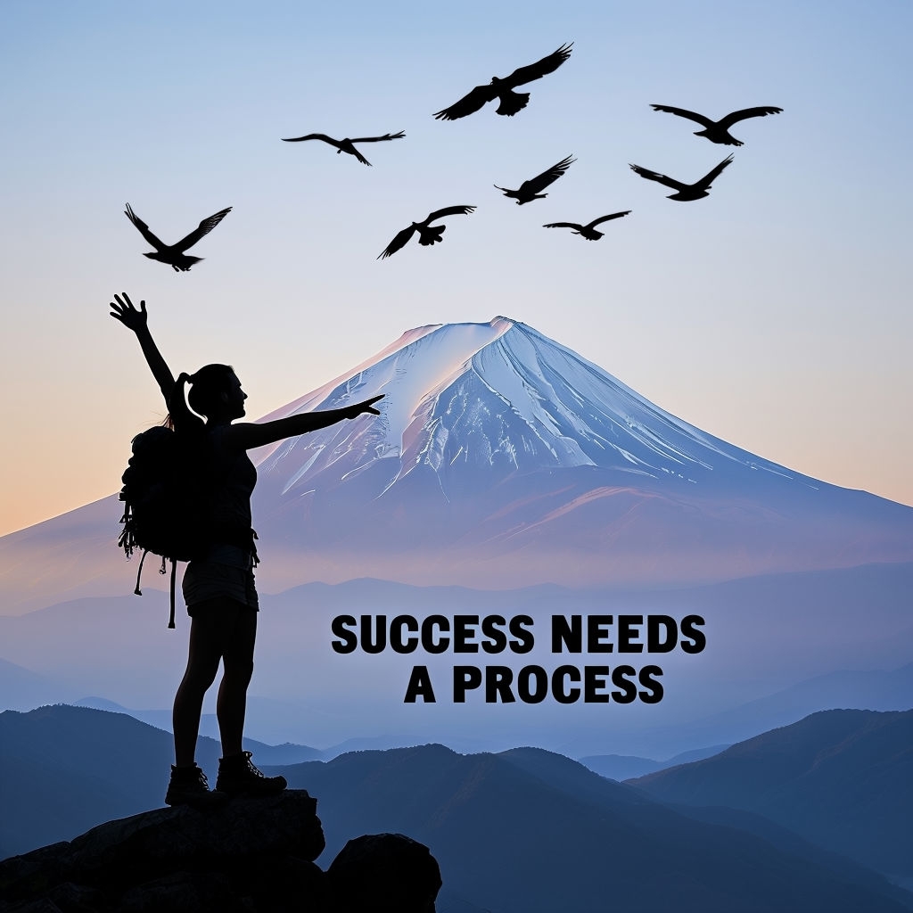 Inspirational Success Needs a Process Hiking Adventure Poster