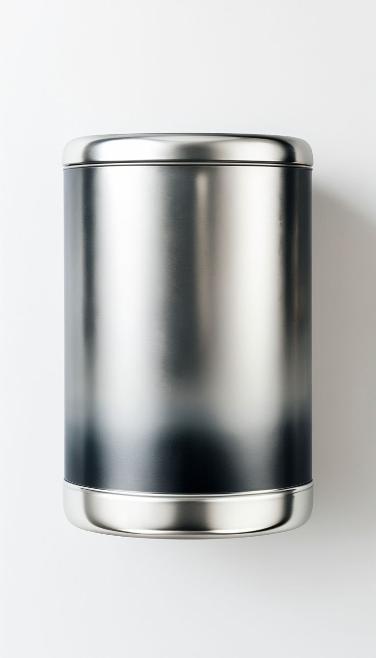 Elegant Silver Cylindrical Container Minimalist Product Mockup