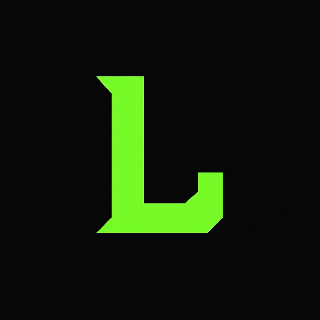 Bold Neon Green L Letter Minimalist Design Sticker