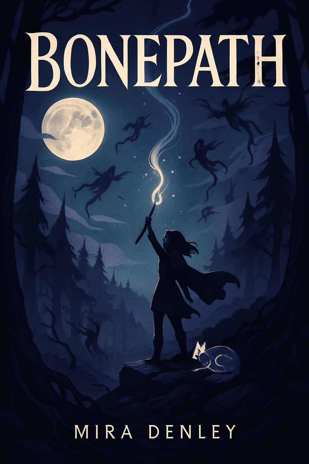 Mystical Fantasy Book Cover Design for BONEPATH by Mira Denley EBook Cover
