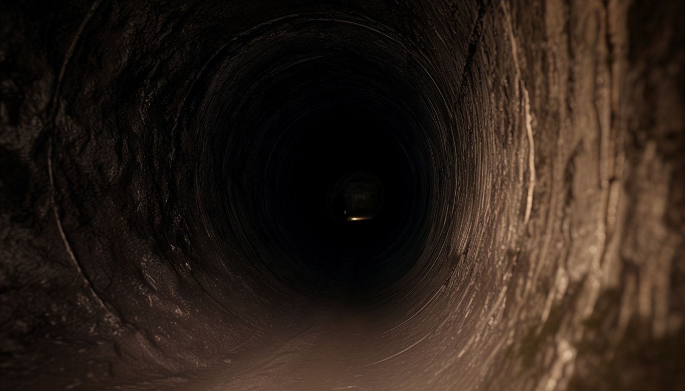 Mysterious Underground Tunnel with Dim Light Virtual Background
