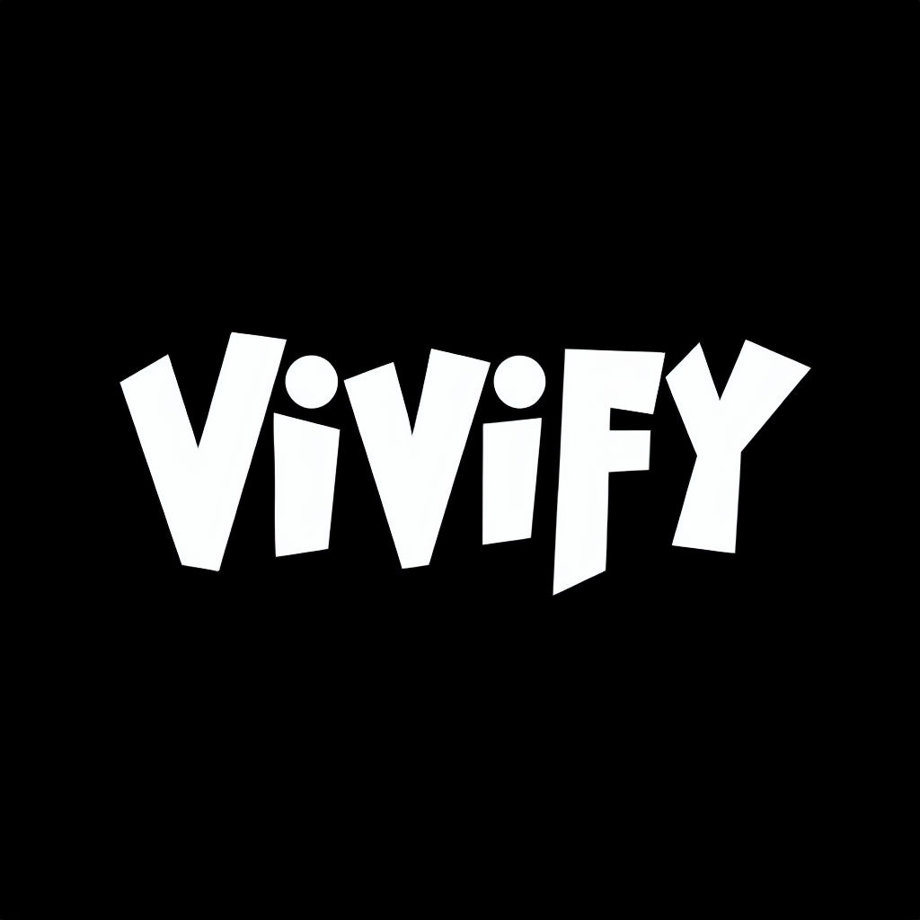 Bold Geometric VIVIFY Typography Modern Logo