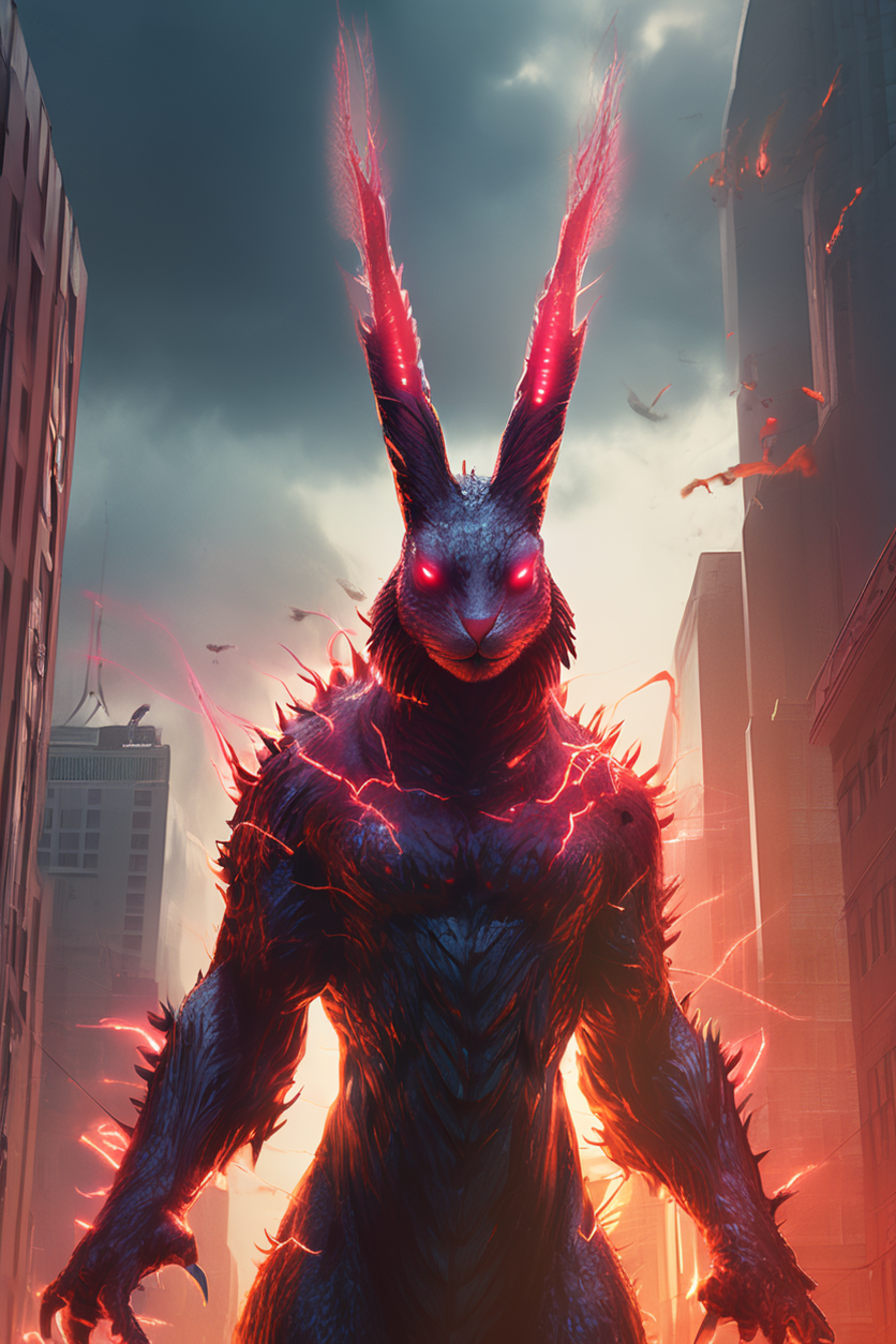Godzilla-like rabbit monster by Reshi Re'lar - Playground